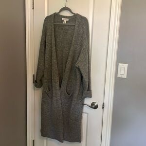 Grey duster sweater